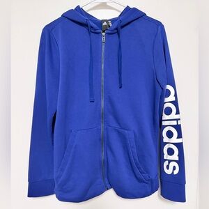 Adidas Women’s Royal Blue Zip-Up Hoodie, Size L